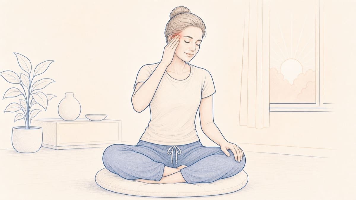 Illustration: eine geführte Übung, die ohne Hilfsmittel zu Hause funktioniert.