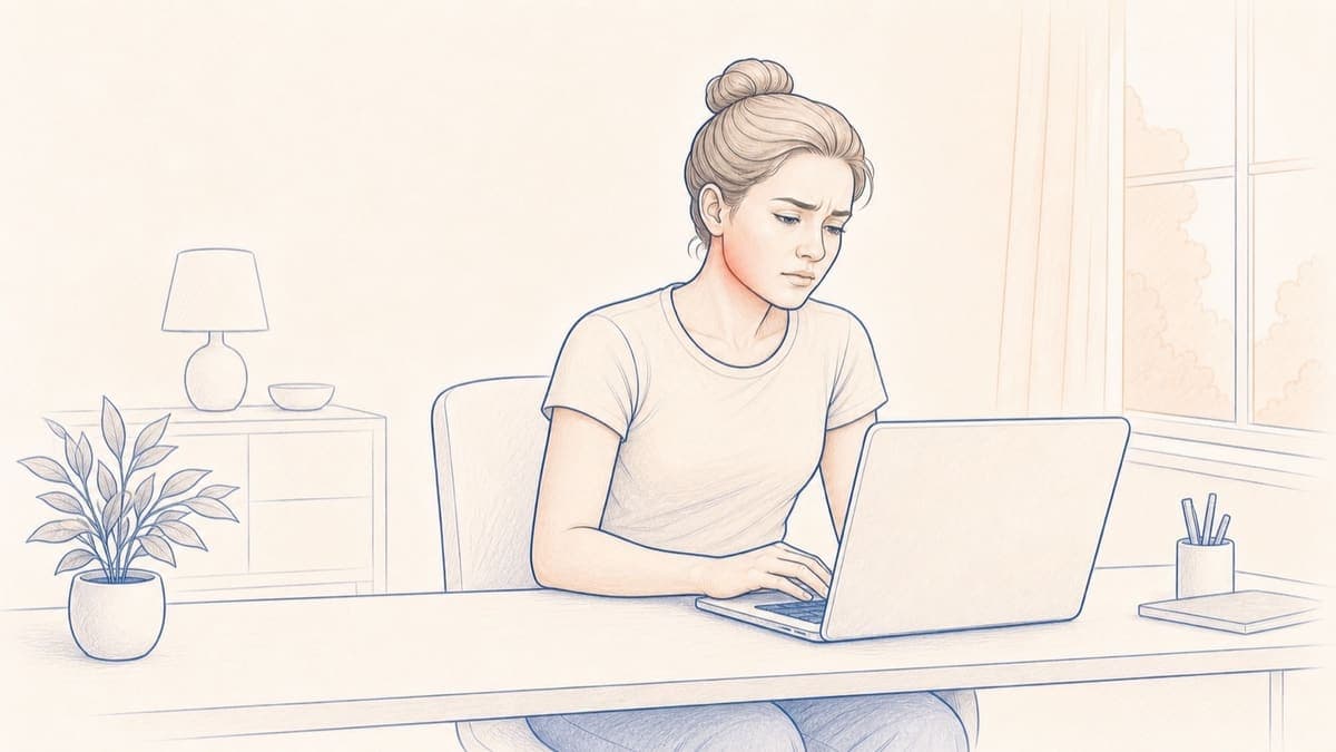 Illustration: konzentriertes Arbeiten am Bildschirm