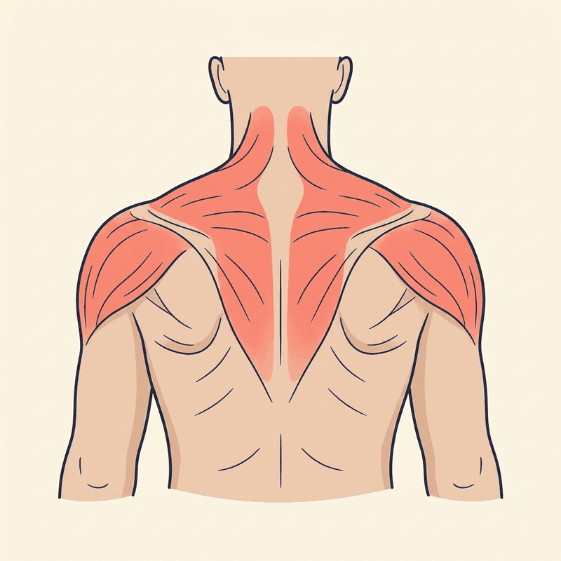 Anatomie-Illustration: Schulterbereich hervorgehoben