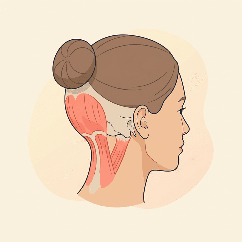 Anatomie-Illustration: Hinterhaupt hervorgehoben